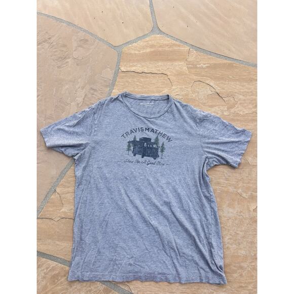 Travis Mathew Men’s Gray T Shirt Size XL Here For A Good Time - Picture 1 of 3